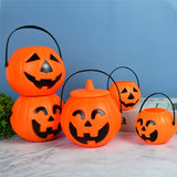 elvesmall 1/3pcs Halloween Pumpkin Bucket Portable Plastic Candy Basket Trick Or Treat Kids Gift Packaging Halloween Party Decor Supplies