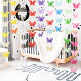 elvesmall Butterfly Paper Garlands Colorful Butterfly Banner Happy Birthday Party Decor 1 year girl Baby Shower Kids Kindergarten Supplies