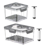 elvesmall  Vacuum Food Storage Container Transparent Fridge Organizer with Drain Net Large Capacity Food Dispenser for Kitchen Storage Box