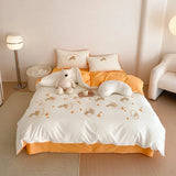elvesmall -  High-end 100s All Cotton Bedding Set Queen High Quality Patchwork Embroidery Duvet Cover Set King Skin Friendly Bedding Sets