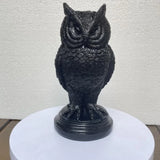 elvesmall Halloween Owl Crow Candle Holder Gothic Candlestick Desktop Ornaments Resin Home Decoration Antique Craft Statue