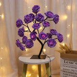 elvesmall 24 LED Fairy Flower Tree Table Lamps Maple Leaf Lamp Rose Night Light USB Operated Gifts for Wedding Party Hallowmas Decoration