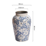 elvesmall Blue and White Porcelain Vases Flower Arrangements Living Room Decorations Chinese Style Ceramic Home Decoration Retro Porcelain