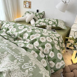 elvesmall Ins Nordic Duvet Cover Set 2024 Summer New Twin Queen Size Kids Adult Flat Sheet Pillowcase No Filler Fashion Bed Linens