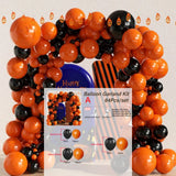 elvesmall Orange and Black Latex Balloon Arch Kit, Used for Decorating Birthday Parties, Halloween, Holiday Celebrations, Anniversaries