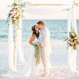 elvesmall Wedding Arch Chiffon Wrinkle Resistant Fabric Outdoor Lawn Wedding Decoration Ceremony Decoration Valance Birthday Party Valance