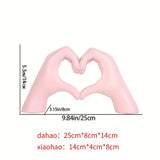 elvesmall 1pc Gesture Decoration, Heart Finger Statue Modern Art Sculpture Personalized Home Decor