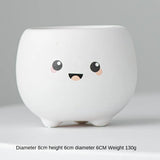 elvesmall  Ceramic Succulent Flower Pot, Cute Cartoon Ornaments, Green Plant, Simple Household Vase, Home Room Decoration