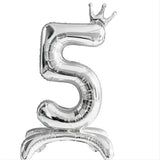 elvesmall  32 Inch White Crown Number Balloons 0-9 Digital Balloons For Birthday Party Anniversary Decoration Baby Shower Balloons