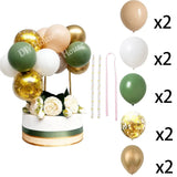 elvesmall  1set Creamy Number Balloon Tower Avocado Green Balloons Set For Adult 30 40 50 Birthday Party Decoration Kids Birthday Supplies