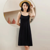 elvesmall  New Cotton Slip Underwear Women Summer Long Slip Dress Slip Skirt Under Dress All Match Breathable Petticoat Underskirt Lingerie