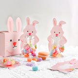 elvesmall  10/20/30pcs Easter Bunny Paper Lollipop Bag Cards Cartoon Rabbit Candy Packing Bags Happy Easter Birthday Party Decor Kids Gift