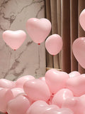 elvesmall 20Pcs Heart Shaped Balloons Red Pink Black Latex Balloon for DIY Valentine's Day Engagement Wedding Party Anniversary Decoration