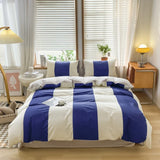 elvesmall Fashion Bedding Duvet Cover Set Bed Sheet Pillowcase 100% Cotton Bedspread Bed Linen Nordic Classic Home Textile Soft Breathable
