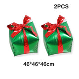 elvesmall Christmas Candy Cane Foil Balloons Xmas Red Green Sweet Candies Balloon Christmas Gift Box Ballon Birthday Party Home Decoration