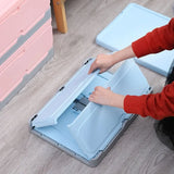 elvesmall  Folding Storage Box Plastic Books Toys Large Capacity Portable Car Storage Crate Closet Kitchen Organizer with Lid