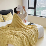 elvesmall  High density warm blanket rabbit fur bed linen Coral Fleece Sofa Blankets for winter Microfiber blanket plush Thicken Bed Sheet