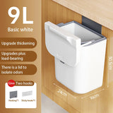 elvesmall  Wall Mounted Cabinet Trash Can with Lid Basket Storage Bucket Household Organization Rack Modern Home Bathroom Kitchen Trash Can