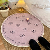 elvesmall Children's Room Round Carpet Cloakroom Dressing Table Soft Plush Foot Mat Cartoon Cute Rug Modern Home Decoration Floor Mats