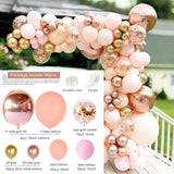 elvesmall Macaron Pink Balloon Garland Arch Kit Wedding Birthday Party Decorations Kids Adult Baby Shower Decor Ballon Wedding Supplies