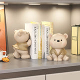 elvesmall Cream Wind Bear Decoration, Bookstore Bookstand, Light, Luxury, High End, Home Decoration, Entrance, Living Room, Craft Gift
