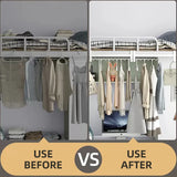 elvesmall  Bedroom Hanging Hooks Dorm Bedside Storage Rack Wave Design Holder Hanging Clothes Organizer Bunk Bed Rail Over the Rod Hanger