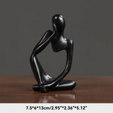 elvesmall Sand Color The Thinker Abstract Statues Sculptures Yoga Figurine Nordic Living Room Home Decor Decoration Maison Desk Ornaments