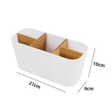 elvesmall Bamboo Electric Toothbrush Holder Razor Makeup Brush Storage Box Toothpaste Toothbrush Stand Bathroom Accessories