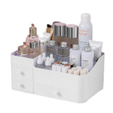 elvesmall Cosmetic storage box drawer style Makeup brush and lipstick compartment shelf Dressing table desktop organizer box