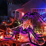 elvesmall Light-up Spider Halloween Decoration,Big Lighted Spider for Scary Halloween Outdoor Indoor Yard Home Party Haunted House Décor