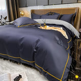 elvesmall  White Egyptian Cotton Bedding Sets Queen King Size Embroidery Duvet Cover Flat/Fitted Sheet Bed Linen Hotel Style Home Textiles