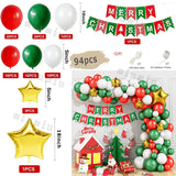 elvesmall Christmas Balloon Arch Set Candy Cane Aluminum Film Red Green White Father Christmas New Year Balloons Party Decoration Gifts