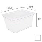 elvesmall 58 Qt Storage Box Clear Base White Lid Set of 8
