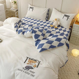 elvesmall Bedding Set Home Textiles Pure Cotton Washed Cotton Embroidered Bed Sheet Quilt Cover Pillowcase Four-Piece Set