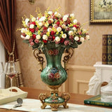 elvesmall 30CM European Resin Vase Stereoscopic Dried Fowers Arrangement Wobble Plate Living Room Entrance Ornaments Home Decorations