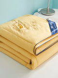 elvesmall Cool Ice Silk Thin Quilt Soybean Fiber High Quality Cold Bedding Quilts for Summer Mechanical Wash Quilted Comforter Queen Size
