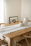elvesmall  Personalize Vintage Wedding Table Runner,Retro Burr Texture Dining Table Path,Cotton Gauze Kitchen Dinner Chair Decoration