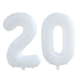 elvesmall 2pcs 30/40inch Giant White Number Balloon 16 18 25 30 40 50 Foil Balloons Birthday Wedding Baby Shower Decoration Figures Globos