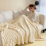 elvesmall Blanket New Artificial Rabbit Plush Autumn Comfortable Warm Blankets for Beds Soft Coral Fleece Sofa Throw Thicken Bed Sheet