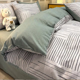 elvesmall  Simple Bed Sheets Set Four Seasons Universal Men's Bed Four Sets Pure Cotton Three Comforter Sets Bed Cover Full Set