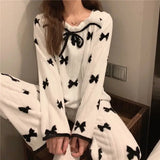 elvesmall Square Collar Women Pajamas Set Winter Sleepwear Fleece Velvet 2 Piece Pant Home Suit Fluffy Korean Solid Piiama Warm Night Wear