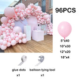 elvesmall Pink Balloons Arch Baby Pink Rose Gold Latex Balloon Garland Kit Baby Shower Girl Birthday Party Wedding Anniversary Decoration