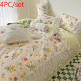 elvesmall  Korean Princess Style Summer Bedding Set Simple Quilt Set