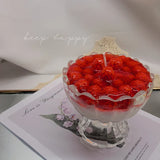 elvesmall Icecream Candles Fake Dessert Food Scented Candles In Jars Wedding Gift for Guest Raspberry Jam Candle Home Decoration