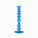 elvesmall Floriddle Retro Candlesticks Taper Candle Holders Tall Candlesticks Decoration Party Blue Vase Home Decor Glass Candle Stand