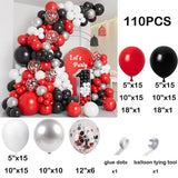 elvesmall Double Red Balloons Garland Red White Latex Balloon Arch Kit Valentine's Day Decor Wedding Anniversary Bride Shower Decoration