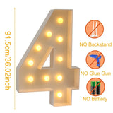 elvesmall 91.5cm LED Marquee Light Up Number Lights White Marquee Number Lights Sign for Wedding Decor Birthday Anniversary Party Supplies