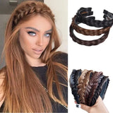 elvesmall Women Synthetic Wig Twist Braided Hair Bands Fashion Braids Hair Accessories Women Bohemian Nature Headband Stretch for Party