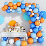 elvesmall 93pcs Blue Orange Balloon Garland Arch Kit for Baby Baptism Shower Birthday Wedding Bachelor Party Decoration