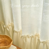 elvesmall  French Romantic and Elegant Rococo Living Room Decorative Curtains Bedroom High-grade Cotton and Linen Cream IG Blackout Curtain